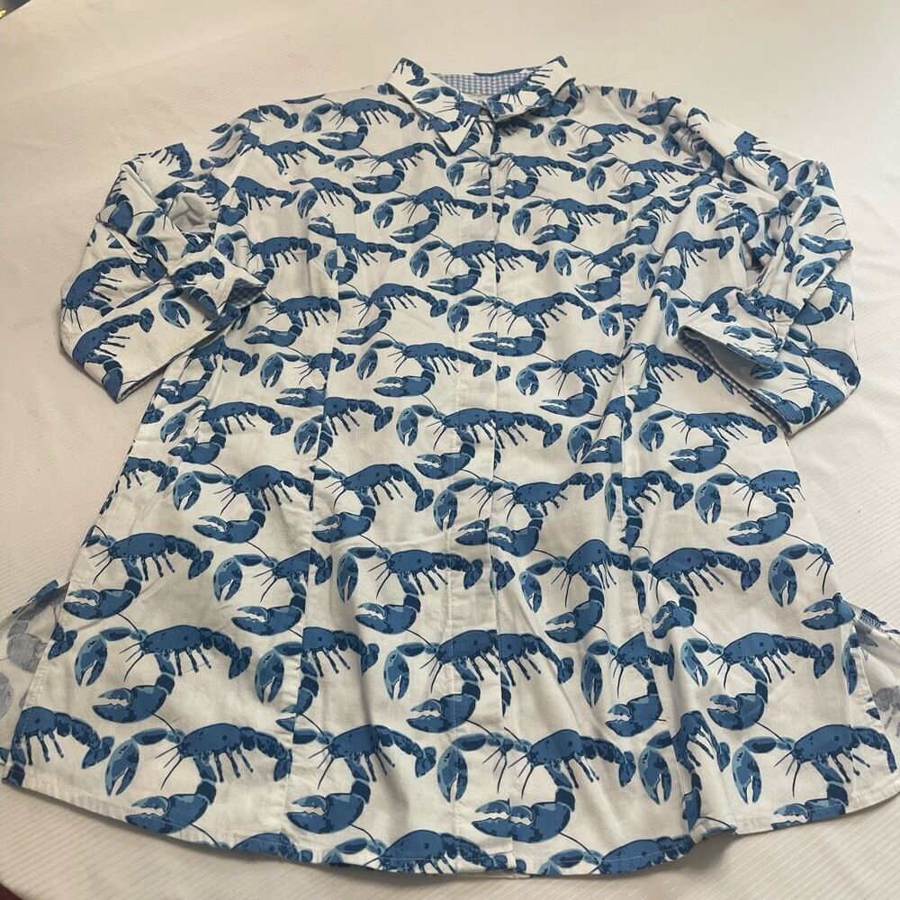 Middy N Me Lobster Lobsta Love Button Up Shirt Mini Dress Size XL